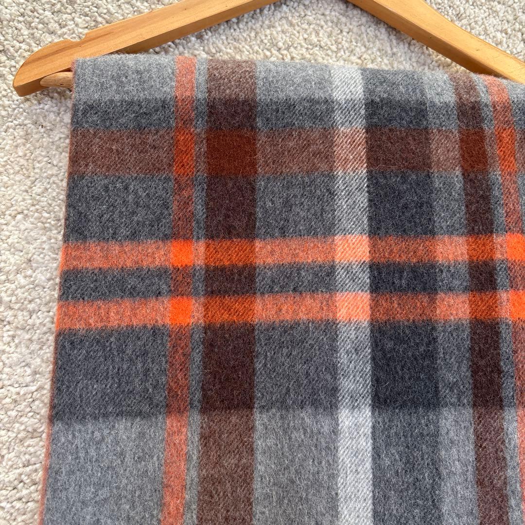 Joshua Ellis ストール　大判　アンゴラ　ウール　グレー　チェック