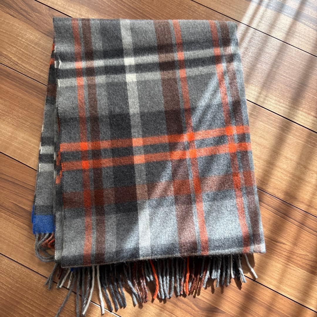 Joshua Ellis ストール　大判　アンゴラ　ウール　グレー　チェック