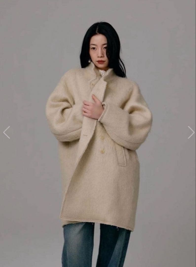 louren 完売品 shaggy half coat ベージュ コート - メルカリ