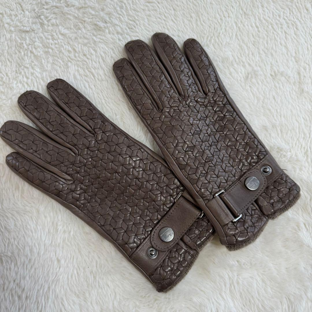 美品　Gloves ラムレザーグローブ イントレチャート カシミア混 8 楽天市場】グローブス GLOVES 手袋 イントレッチオ ブラック CA78