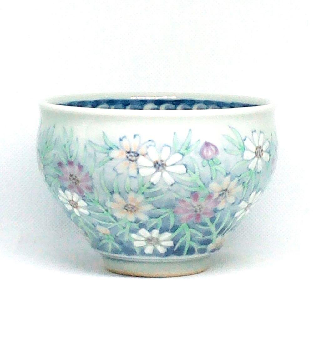 №679 佐藤走波 (六代) 碗鉢 染錦 秋桜文【極美品・現品限り