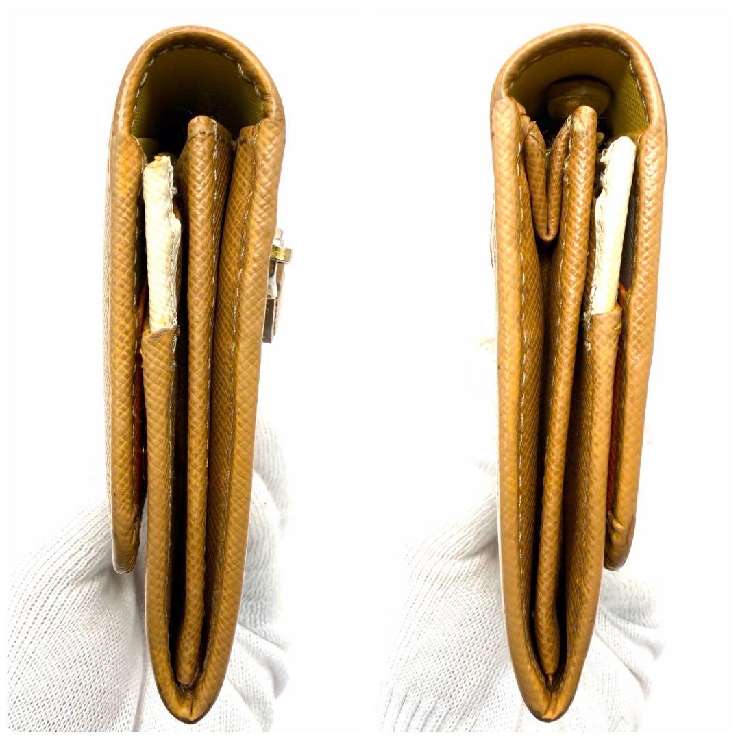 美品✨プラダ マルチカラーフラップ 長財布 サフィアーノ ゴールド金具