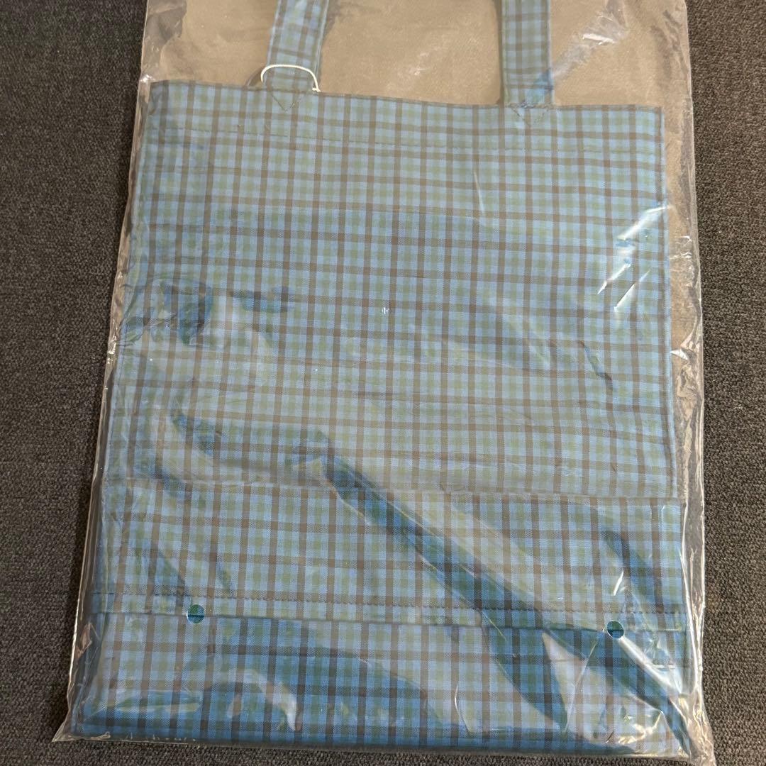 familiar ファミリア トートバッグ 青 ギンガムチェック チェック 大