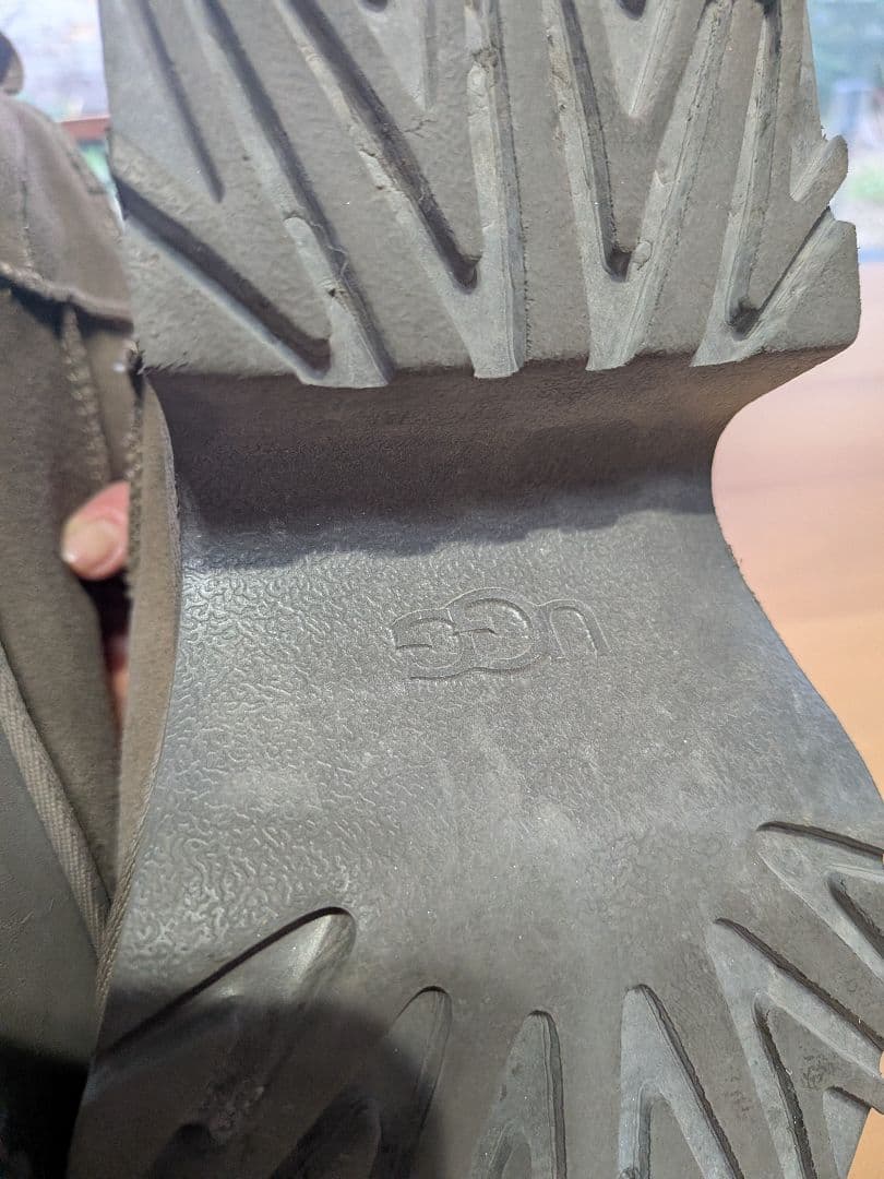 アグUGG☆サイズ23cm☆ブラウン☆厚底ショート丈ヒールムートンブーツ