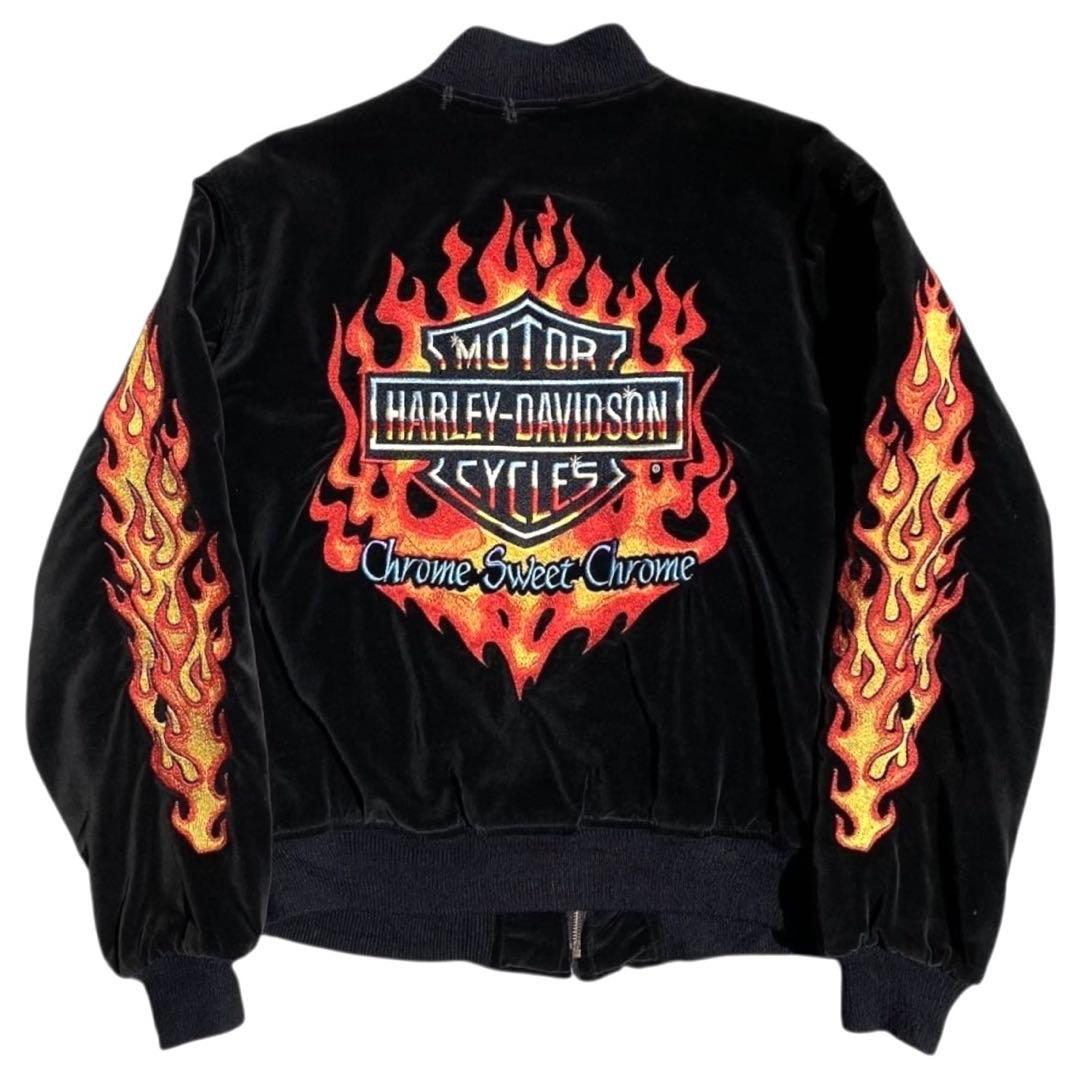HARLEY DAVIDSON 別珍 ベロア フレイム スカジャン ハーレー - メルカリ