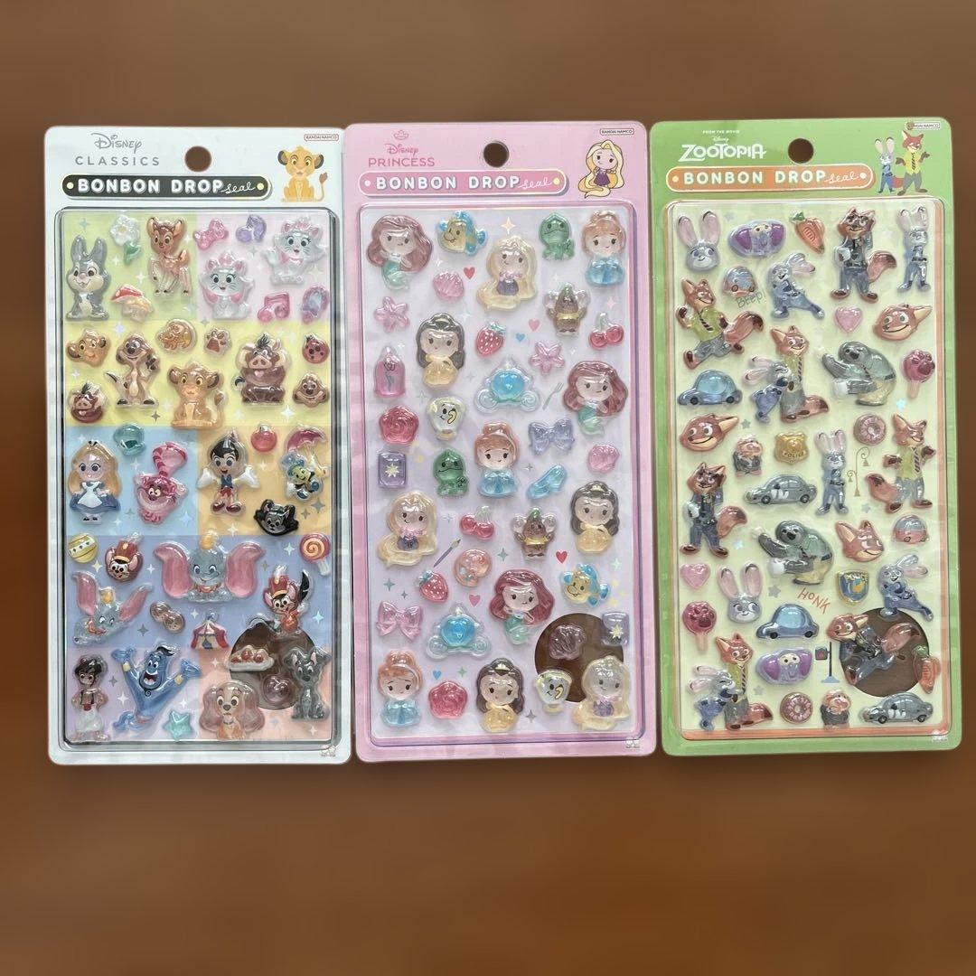 正規品/未開封/ボンボンドロップシール ディズニークラシック プリンセス まとめ 正規品 ボンボンドロップシール ディズニー プリンセス クラシック
