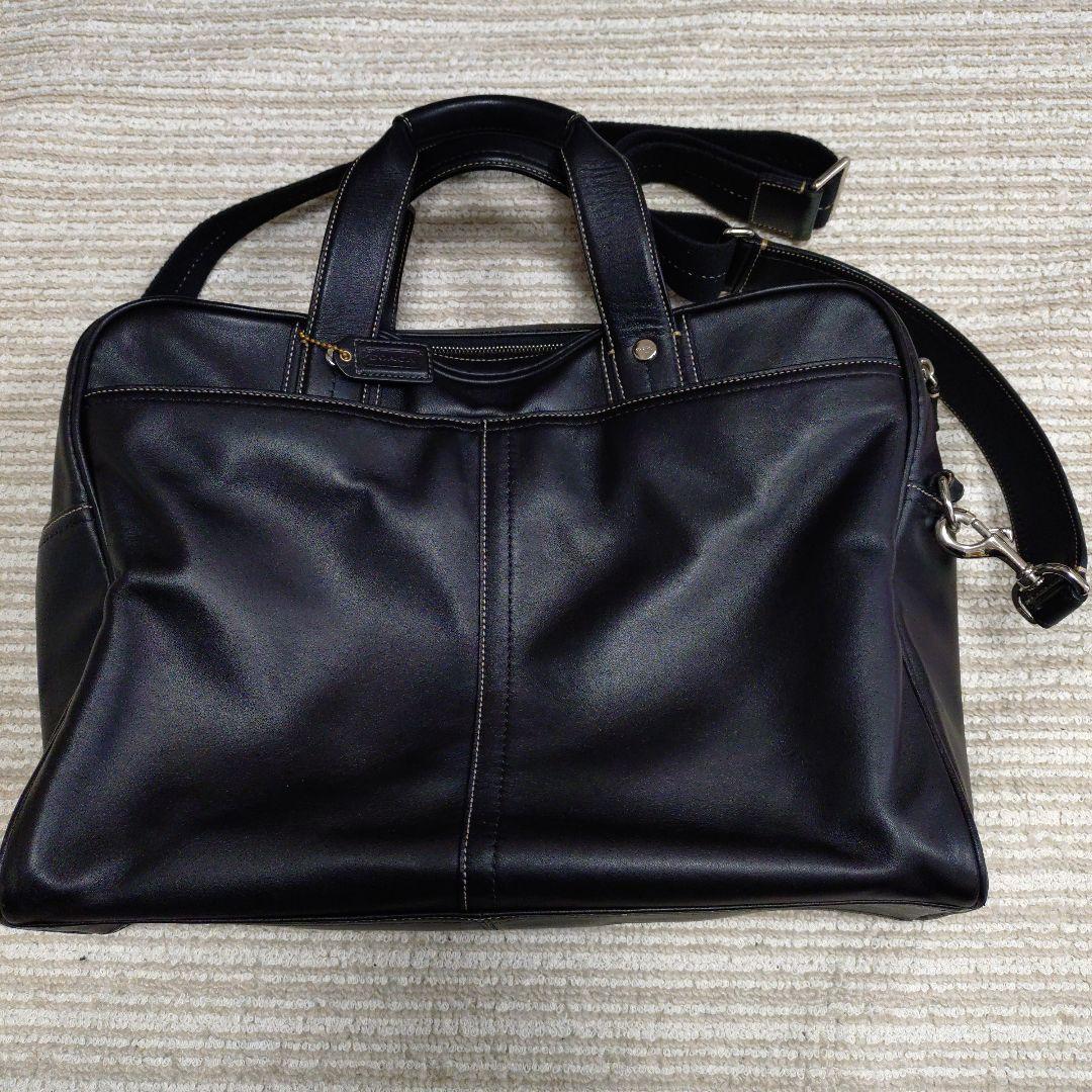 COACH コーチ ブラック ビジネスバッグ ダブルジッパー レザー - メルカリ