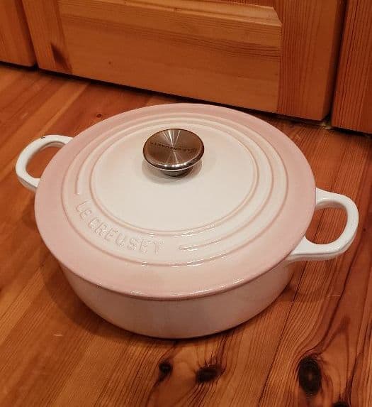 ●LE CREUSET●希少●パウダーピンク●ココットジャポネーズ●22㎝● シグニチャー ココット・ジャポネーズ 24cm シェルピンク (シルバー