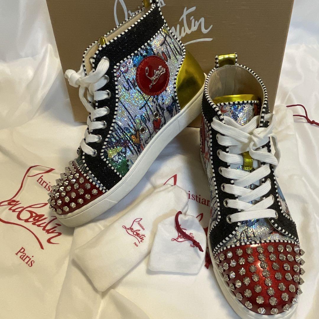 本物限定品 クリスチャンルブタン ハイカットスニーカー スタッズ