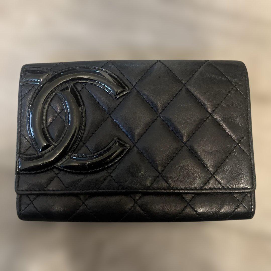 CHANEL シャネル カンボンライン レザー 二つ折り財布 コンパクト財布 シャネル カンボンライン 二つ折り財布 – co&co