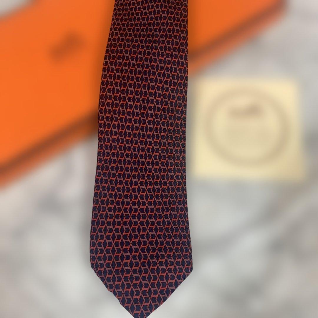 未使用品］HERMES- PARIS 幾何学模様 ネクタイ - メルカリ