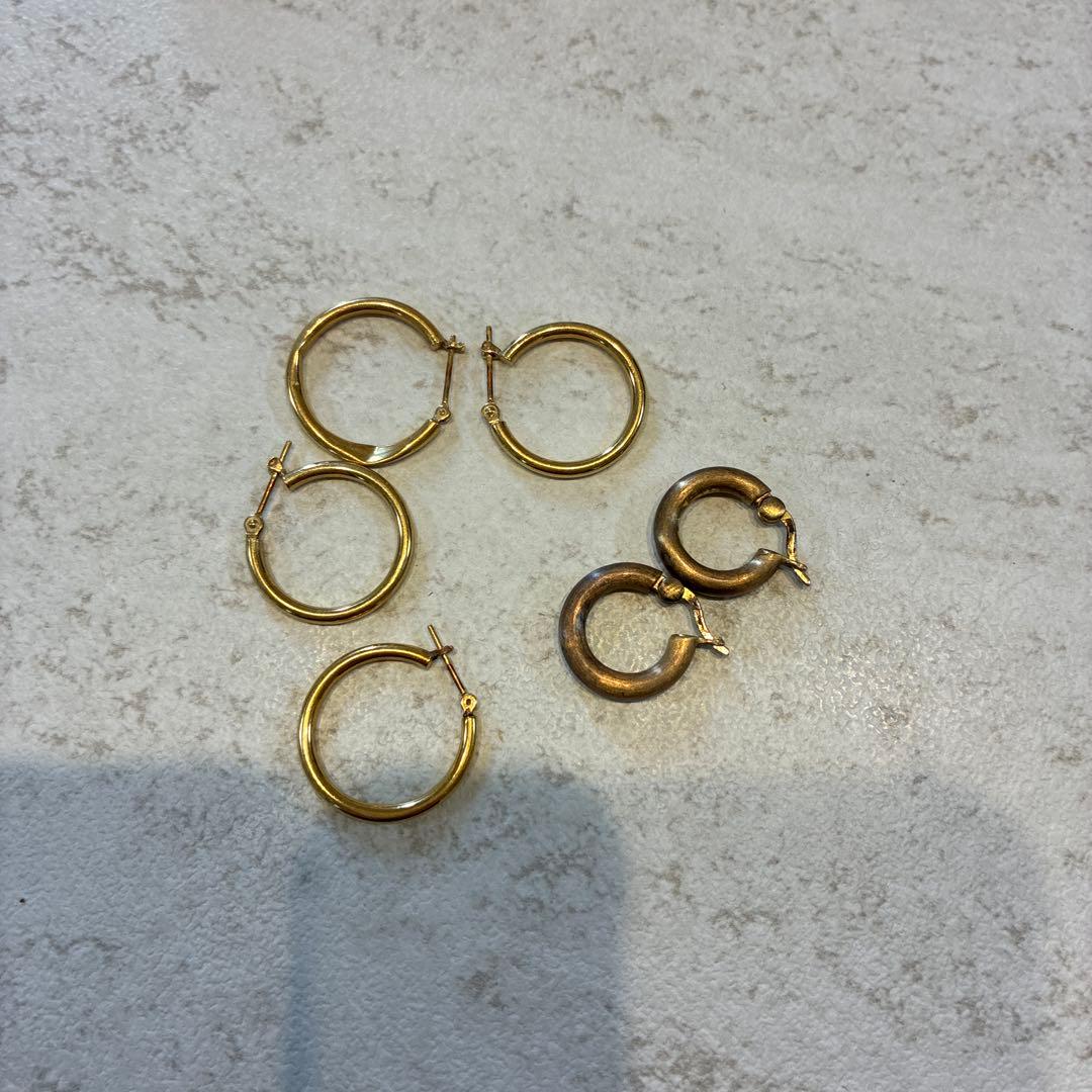 金色フープピアス5個セット Amazon.co.jp: [Doyime] フープピアス【5ペア】 メンズ レディース