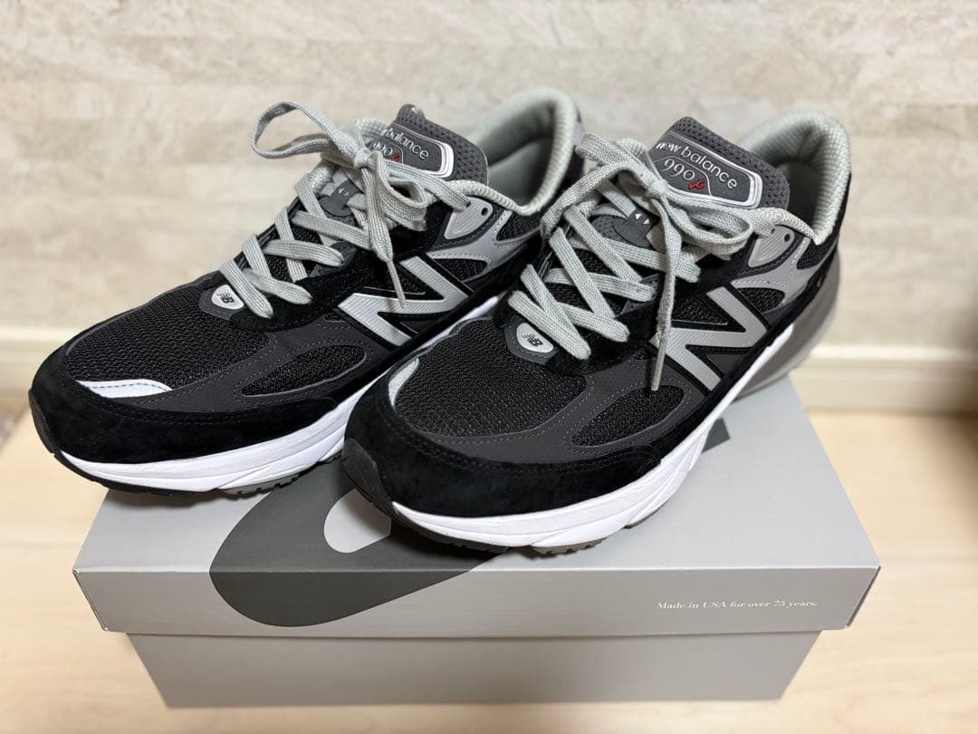 New Balance 990 ブラック/グレー - メルカリ