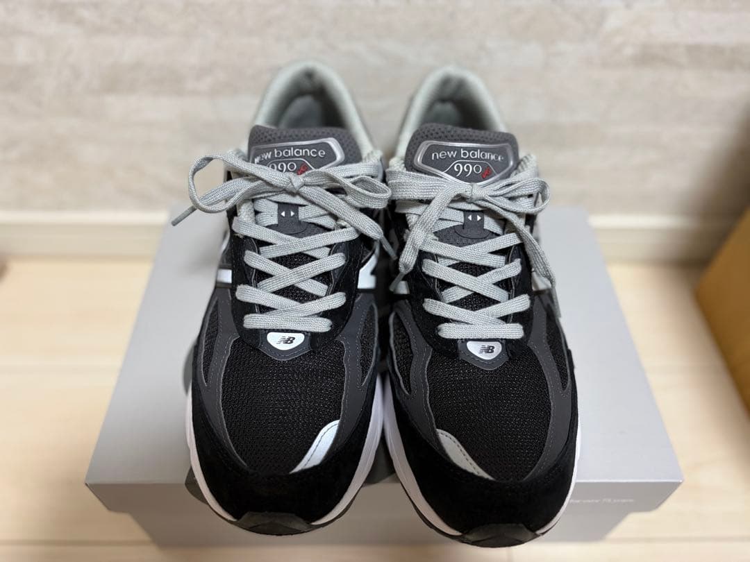 New Balance 990 ブラック/グレー - メルカリ
