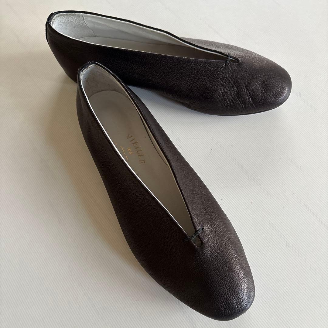 VIEILLE（ヴィエイユ）ゴートレザー パンプス 黒 36 23cm