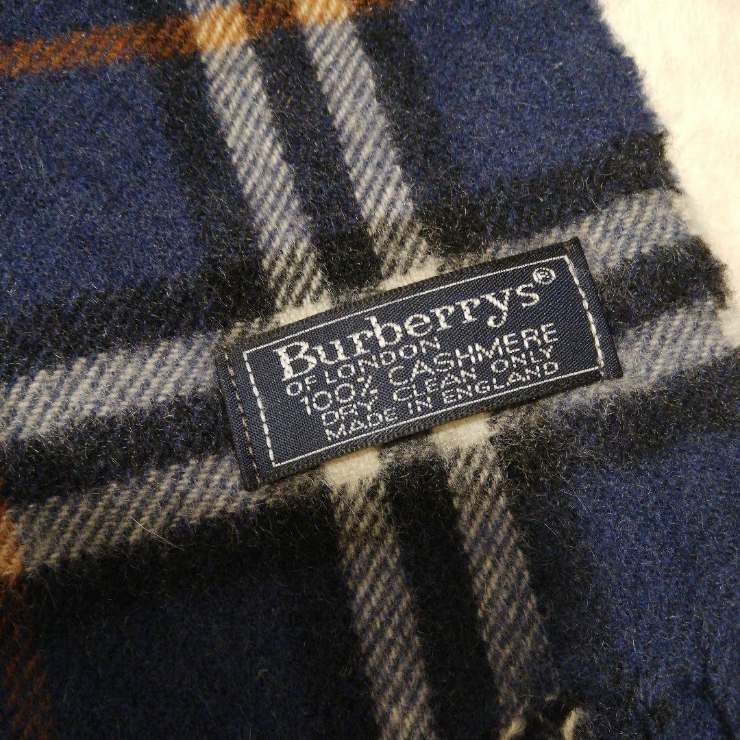 バーバリー マフラー カシミア100 青 ノバチェック 希少色 - メルカリ