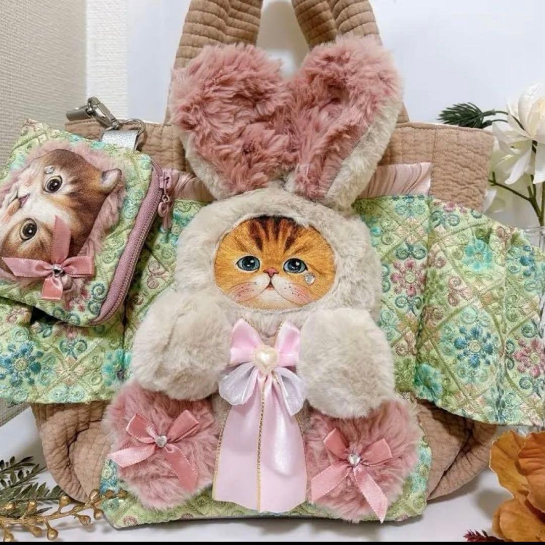 コヤンイサムチョン ポーチ付き インド刺繍 ファーバック リボン