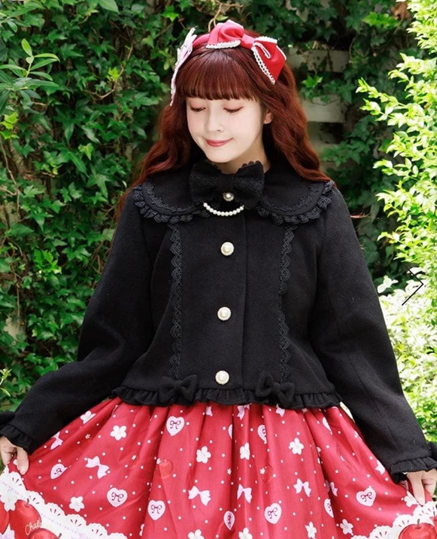 axes femme Chalmiere パールリボンショートコート（ブラック） - メルカリ