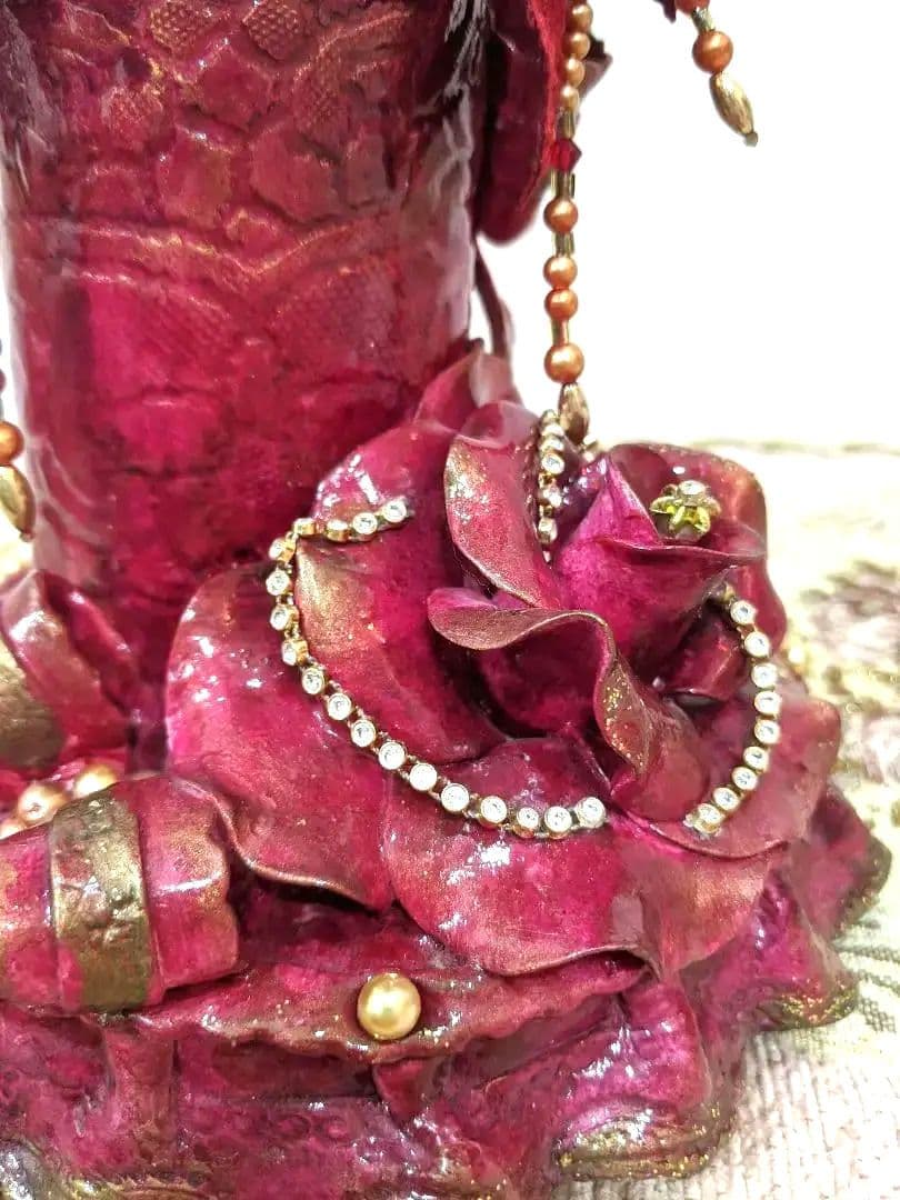 ロココ調薔薇✨粘土花✨陶器風✨クレイフラワー✨ハンドメイド