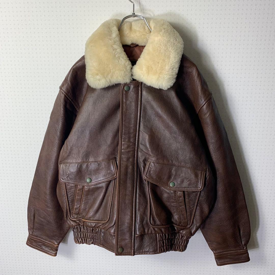 FLIGHT JACKET USA G-1 A-2 羊革 襟ムートン 韓国製 - メルカリ