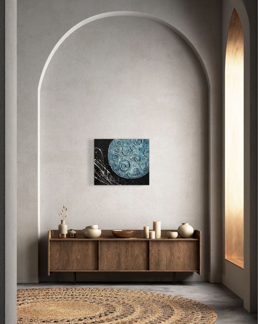 現代アート 45.5×38㎝ 月 モダン アートパネル インテリア 抽象画