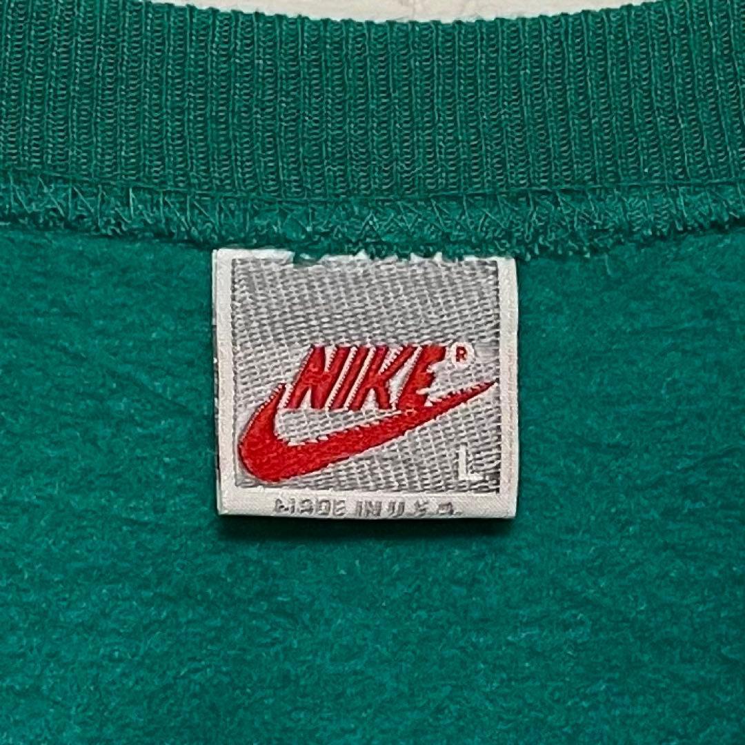 874【人気Lサイズ】ナイキ♤刺繍ビッグロゴ 90s 銀タグ スウェット入手