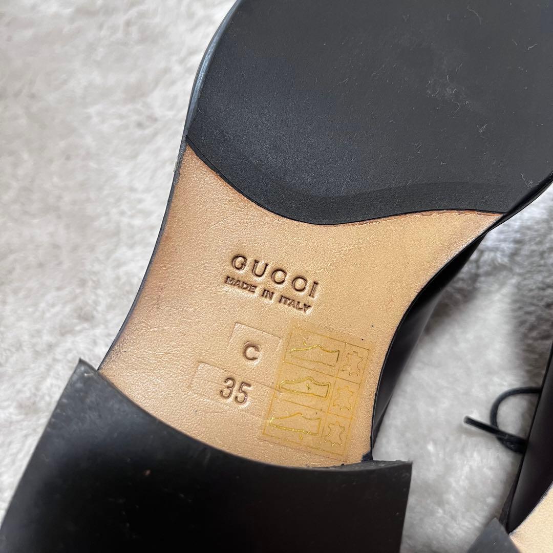 極美品 グッチ レザー スクエアトゥ レースアップ シューズ 革靴