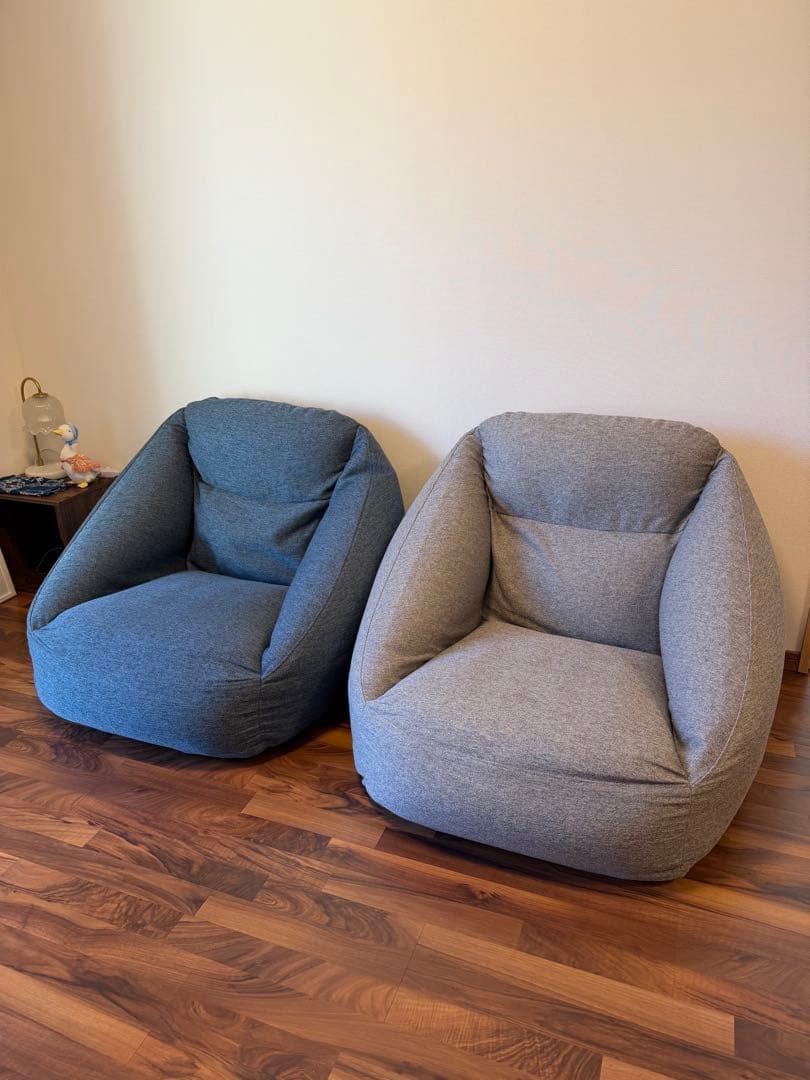 【2点セット】無印良品 空気でできたソファ　ブルー&グレー いわきペッペ】新色が加わった空気でできたソファのご紹介｜ 無印良品