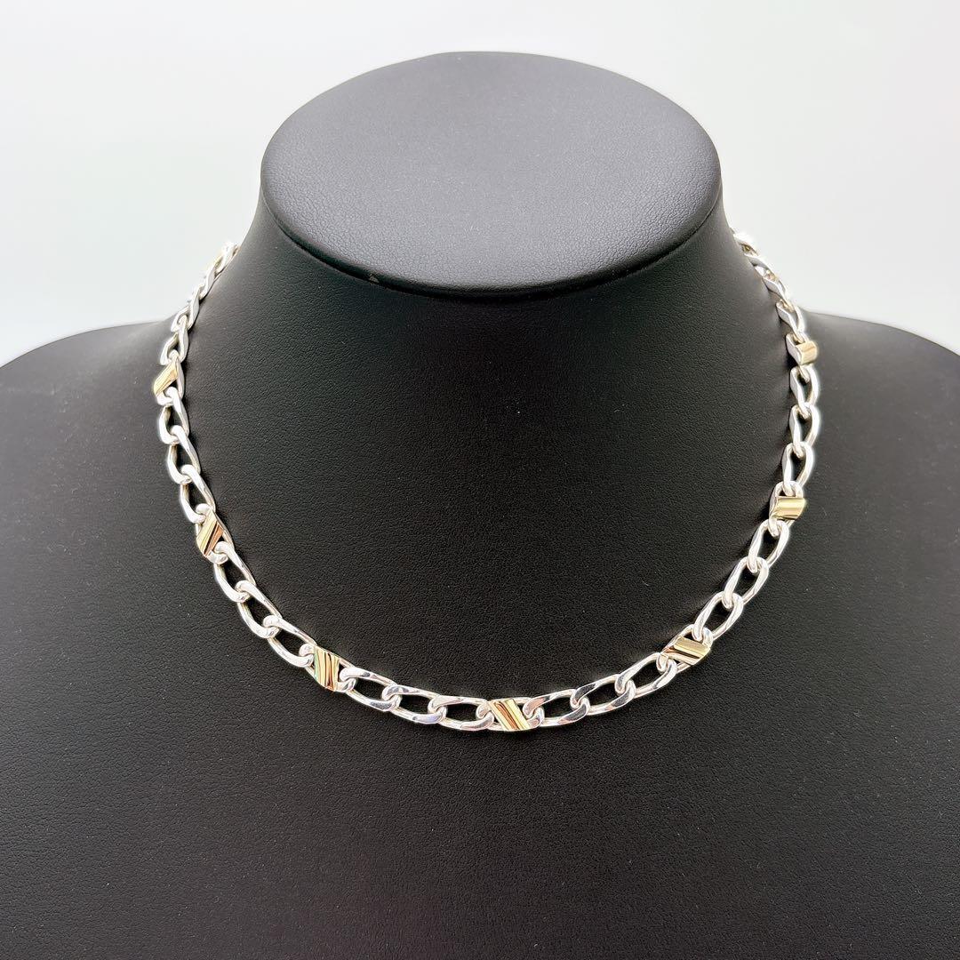 極美品 オールドティファニー フィガロ リンク ネックレス シルバー