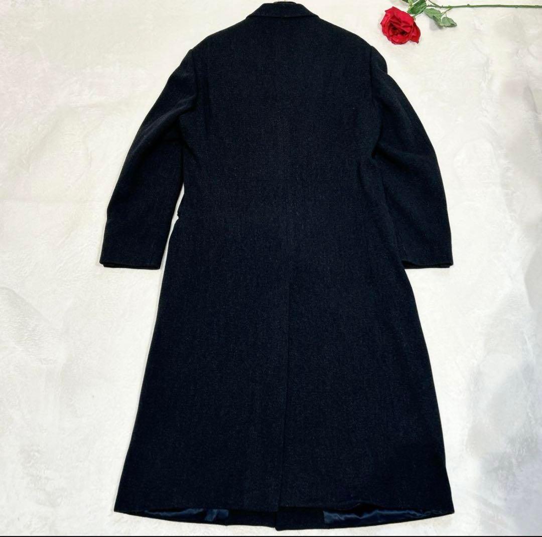 て*ん様 未使用級美品✨　アルマーニ　ロング　チェスターコート　ウール　ブラック