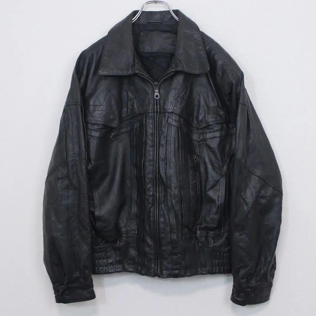 タ*フ様 Vintage レザージャケット A-2 ウエスタン archive archive 】A2 レザージャケット 牛革 中綿 スタンドカラー ブラック