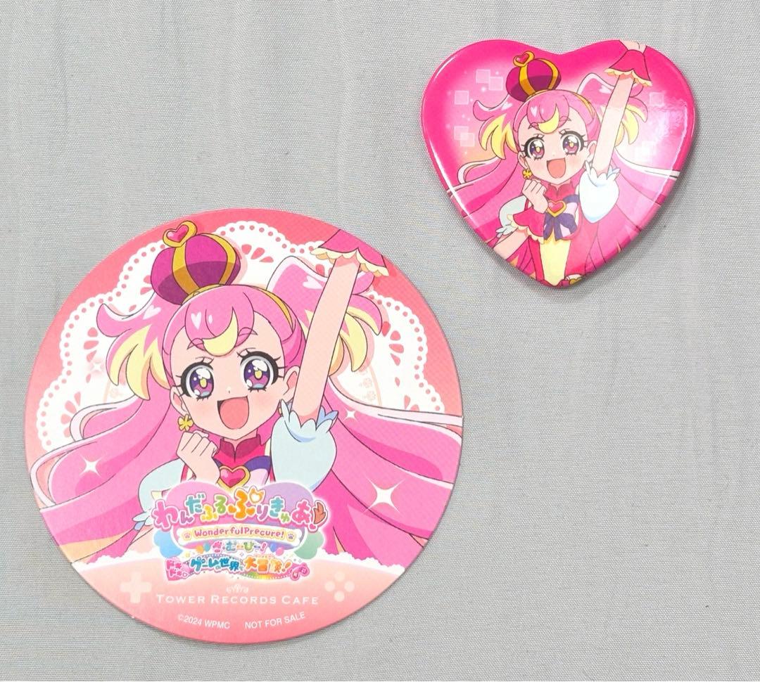 プリキュア キュアワンダフル タワレコカフェ 缶バッジ コースター