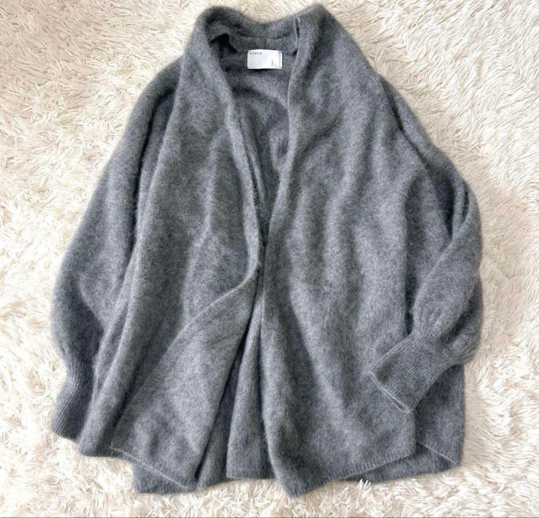 NOBLE ノーブル ラクーンファー タヌキ ファーニットパフカーディガン