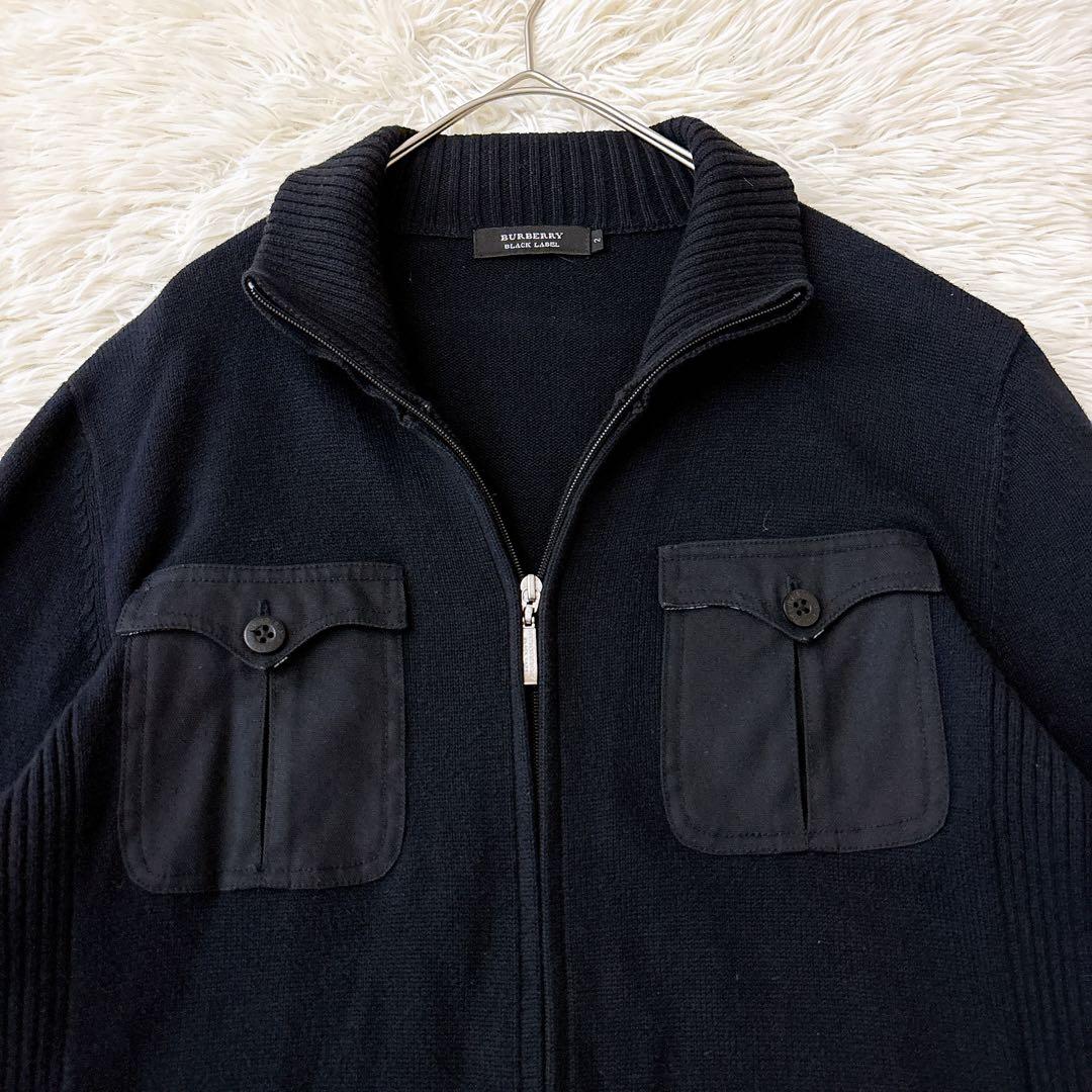 バーバリー ブラックレーベル ドライバーズ ニット 刺繍 ホースロゴ