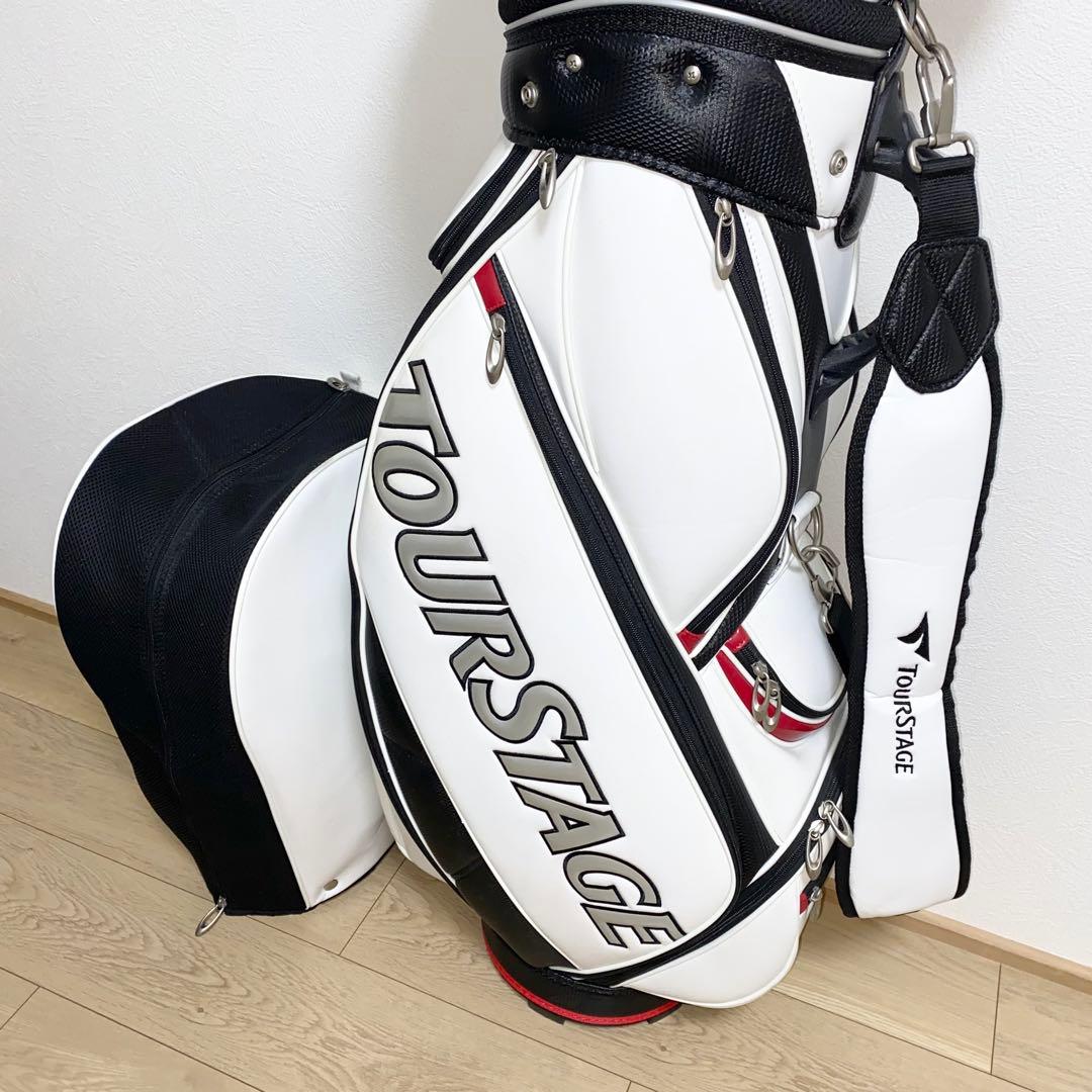 美品☆TOURSTAGEゴルフクラブ フルセット☆メンズ初心者キャディバッグ付S