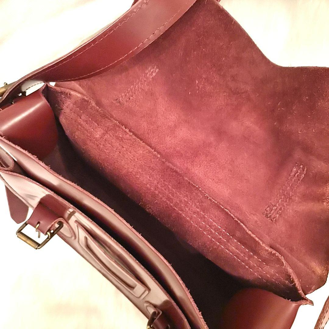 Dr.Martens】レザーサッチェルバッグ/13インチ/チェリーレッド