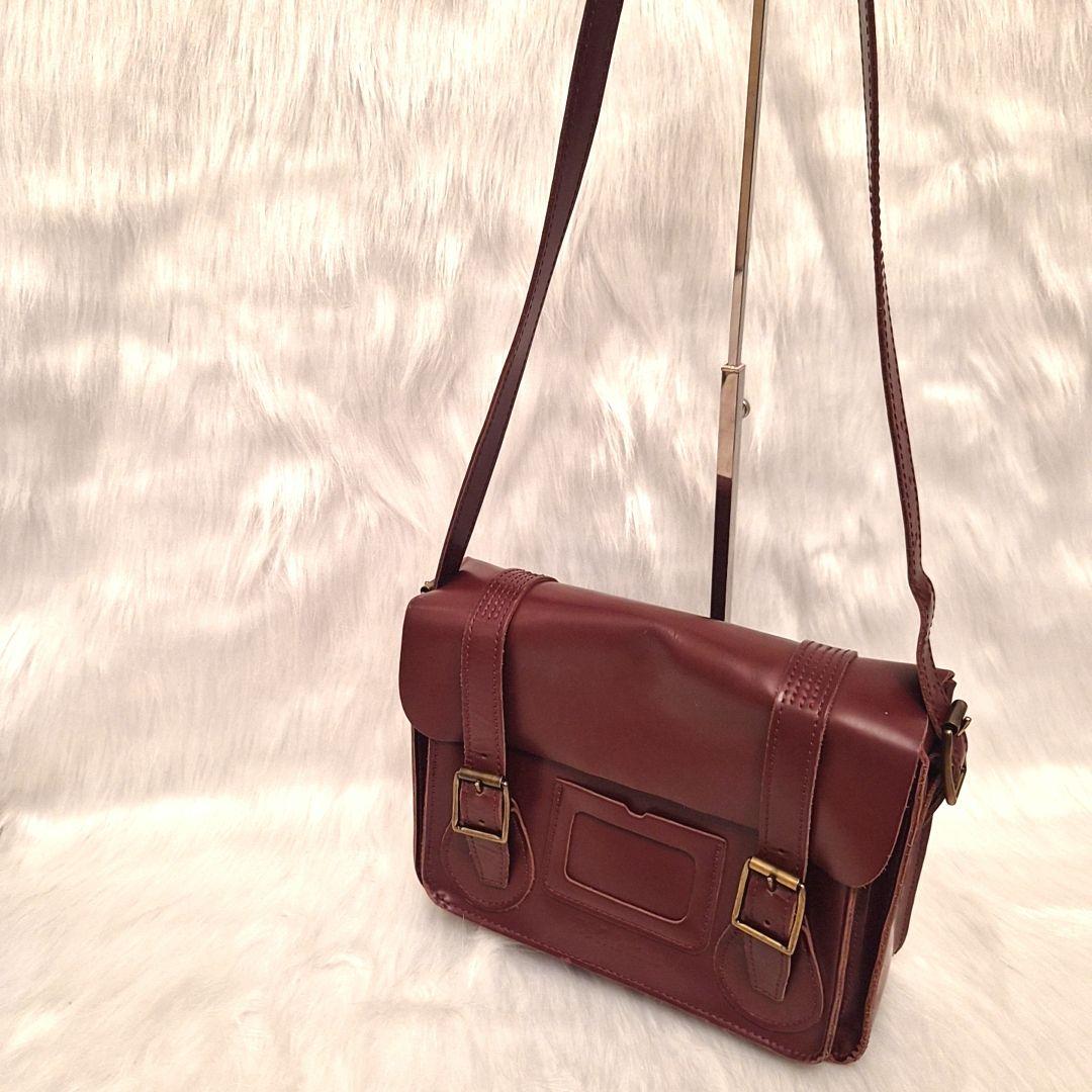 Dr.Martens】レザーサッチェルバッグ/13インチ/チェリーレッド