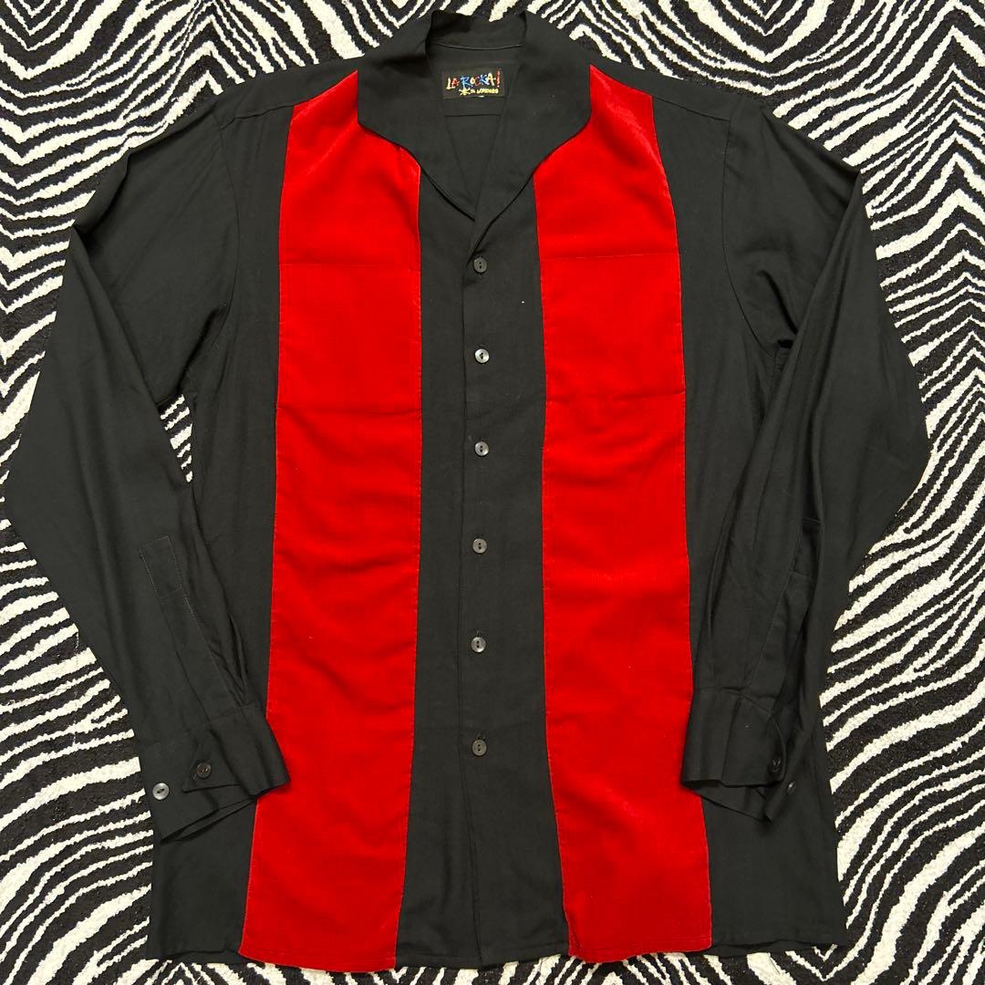 だ*丸様 ビンテージ 80s ラロッカ La rocka ロカビリーシャツ 赤