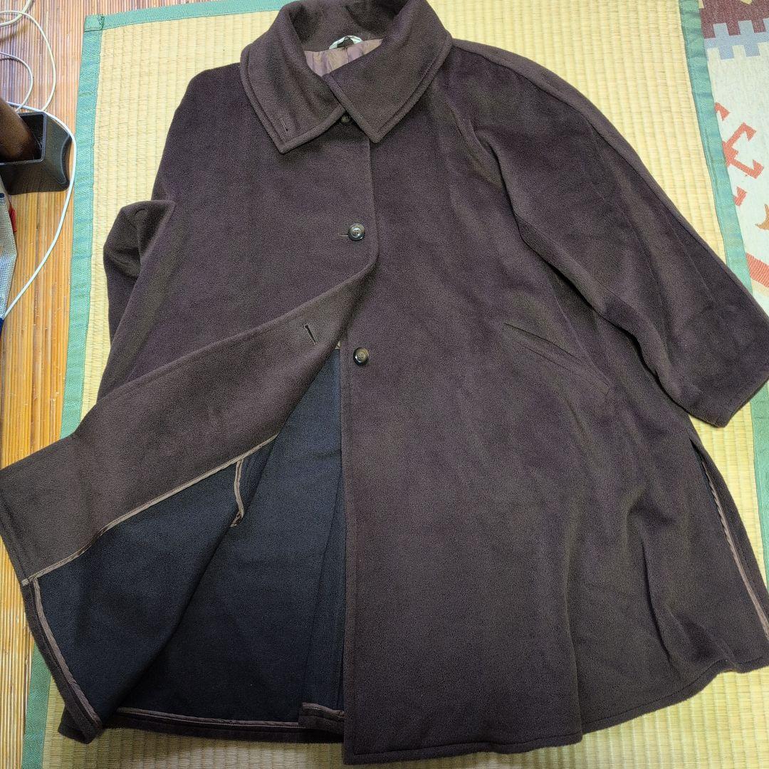 カシミヤ混×大きい襟】イタリア製ウール マキシ丈ロングコート
