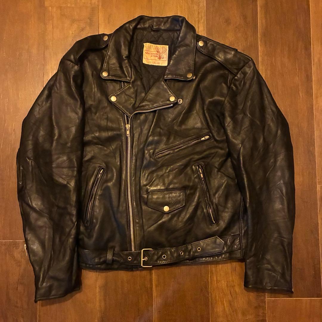 80s vintage レザーダブルライダースジャケット 古着 - メルカリ