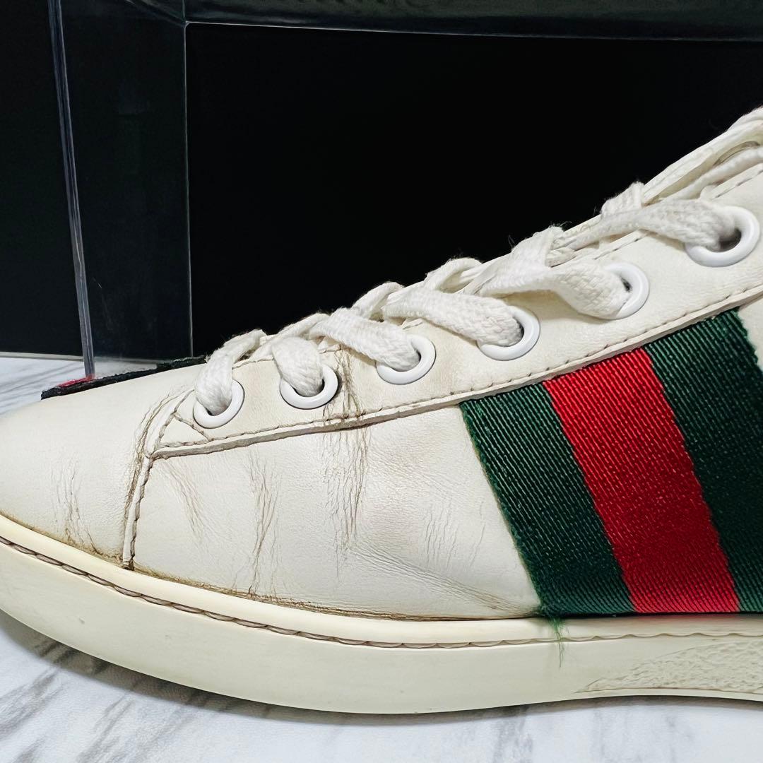 箱付き○ GUCCI エース 刺繍 フローラル シェリーライン 23.0相当