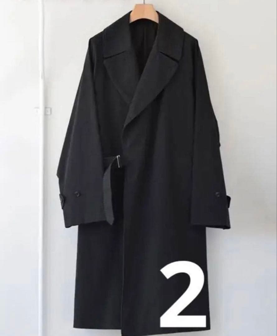 コモリcomoli ウォッシュドタイロッケンコート　黒　サイズ2 COMOLI -ウォッシュド タイロッケン コート, デニム 5Pパンツ