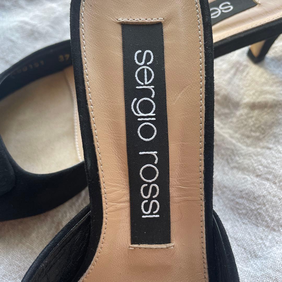 セルジオロッシ SR1 ミュール　パンプス ブラック 23.5cm 黒　37