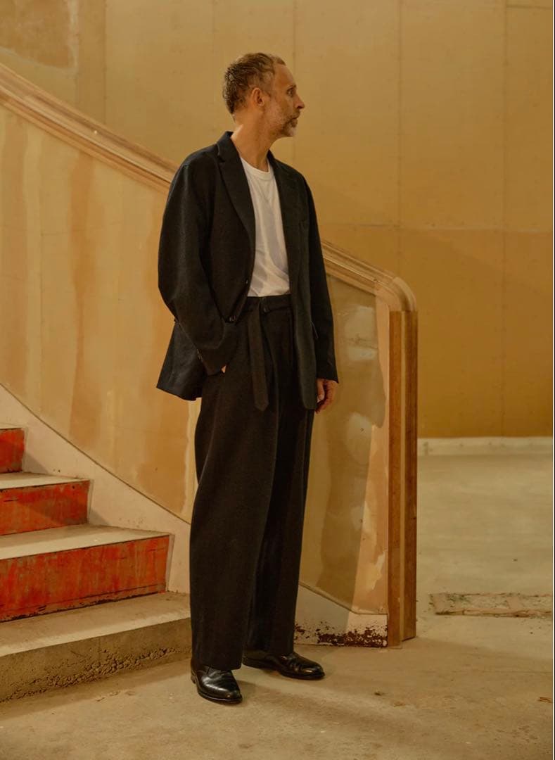 Cornier WOOL SILK NEP BELTED PANTS サイズS - メルカリ