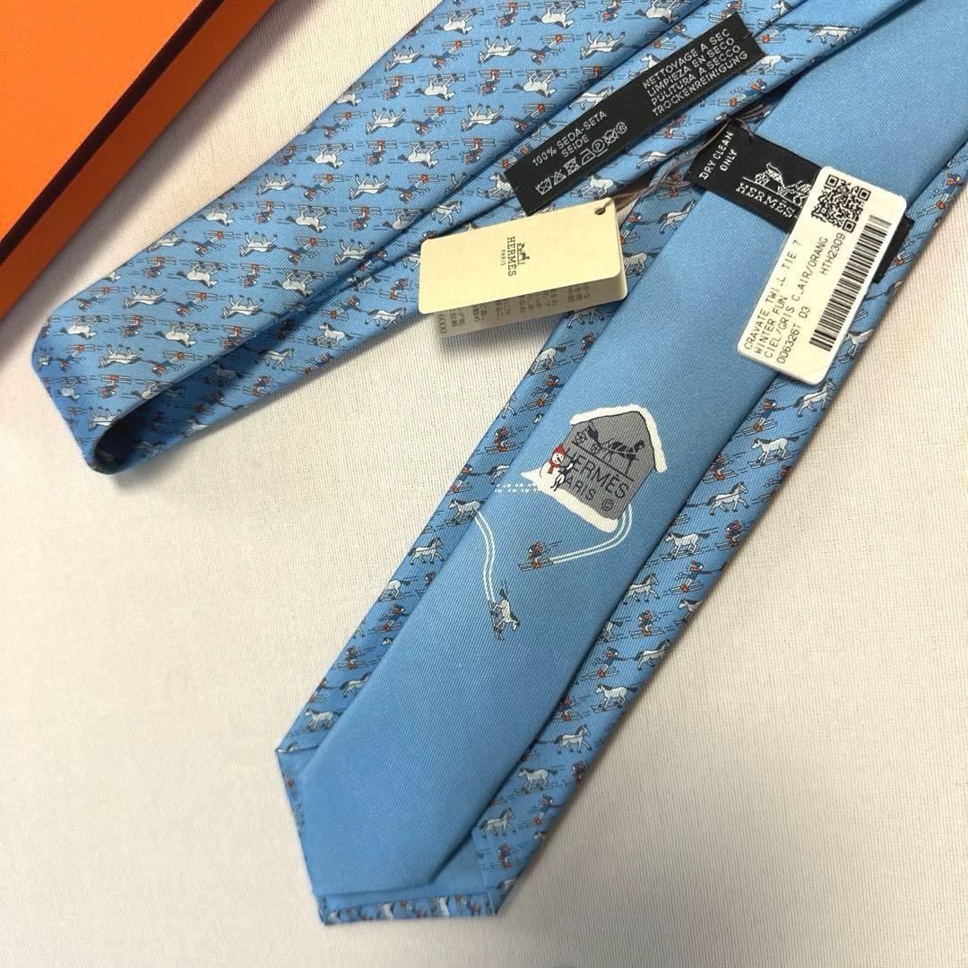 エルメス ネクタイ《ウィンター・ファン》 新品 未使用