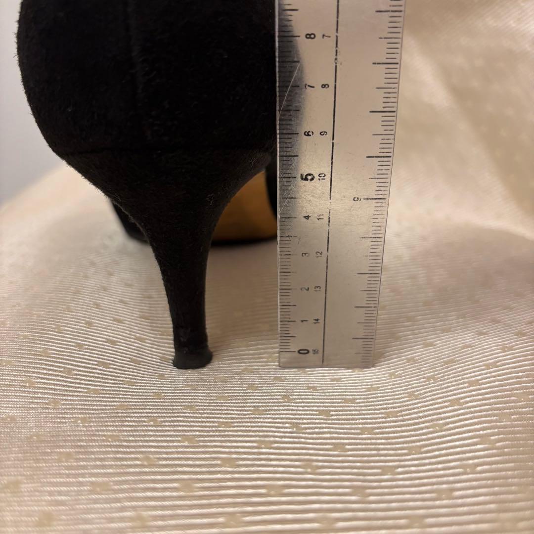 ペリーコ パンプス アネッリ　スエード　黒 ポインテッドトゥ 24.5cm