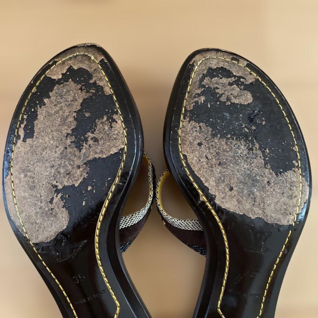 ルイヴィトン　ミュール　サンダル　ナイルラインウェッジクロスサンダル