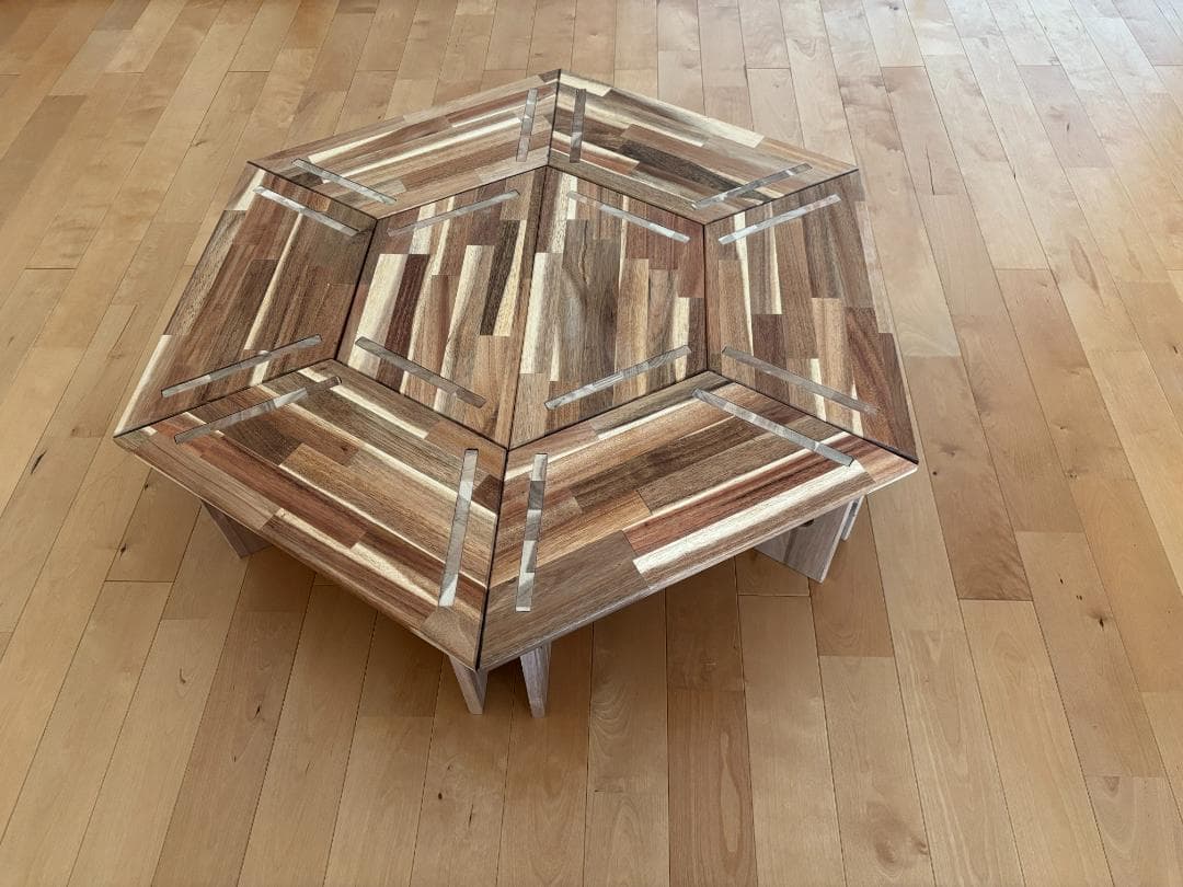 中サイズ ヘキサゴンテーブル ヘキサテーブル 囲炉裏テーブル 組み立て