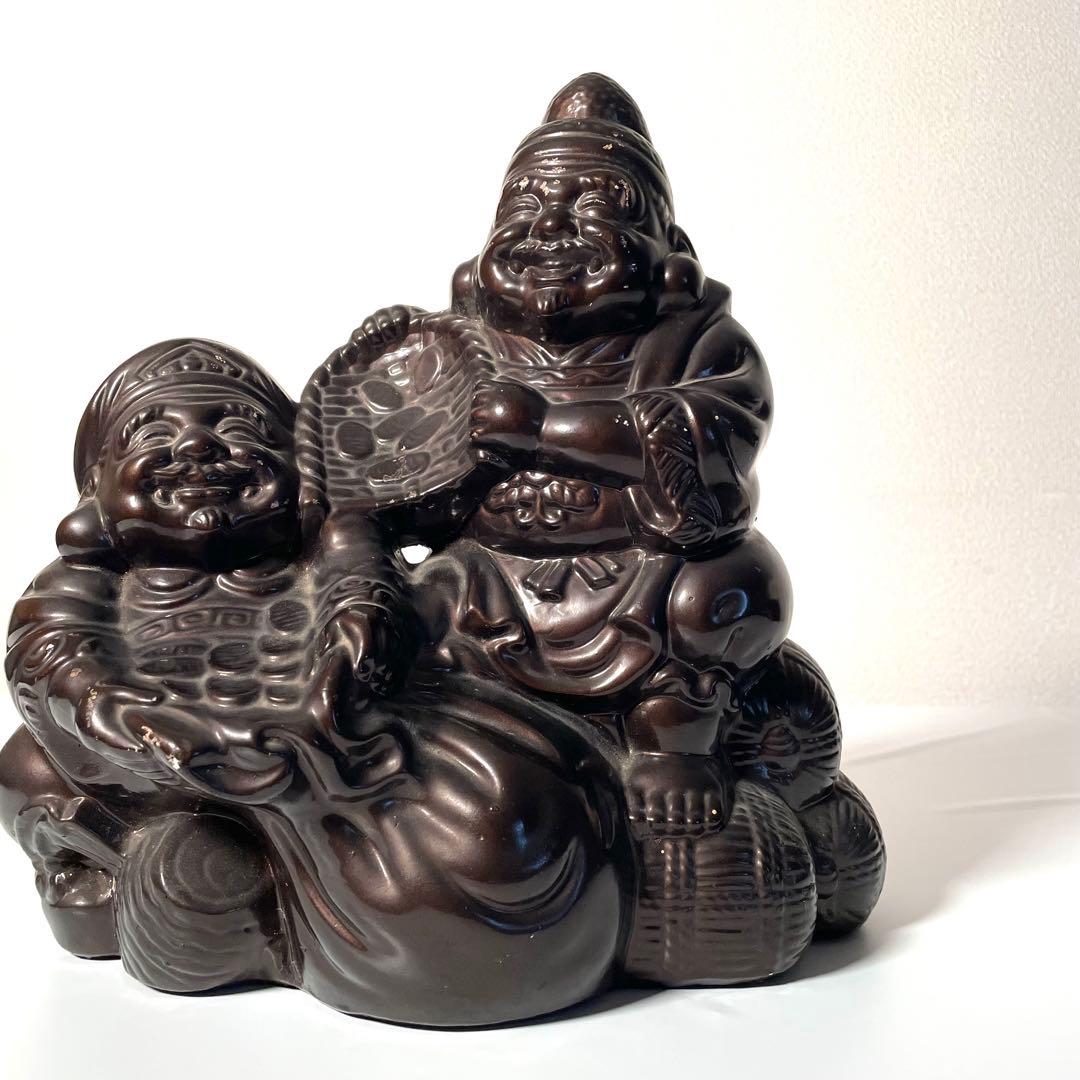 縁起置物 寿光作 七福神 恵比寿様 大黒天 陶器製 高さ31 幅29cm - メルカリ