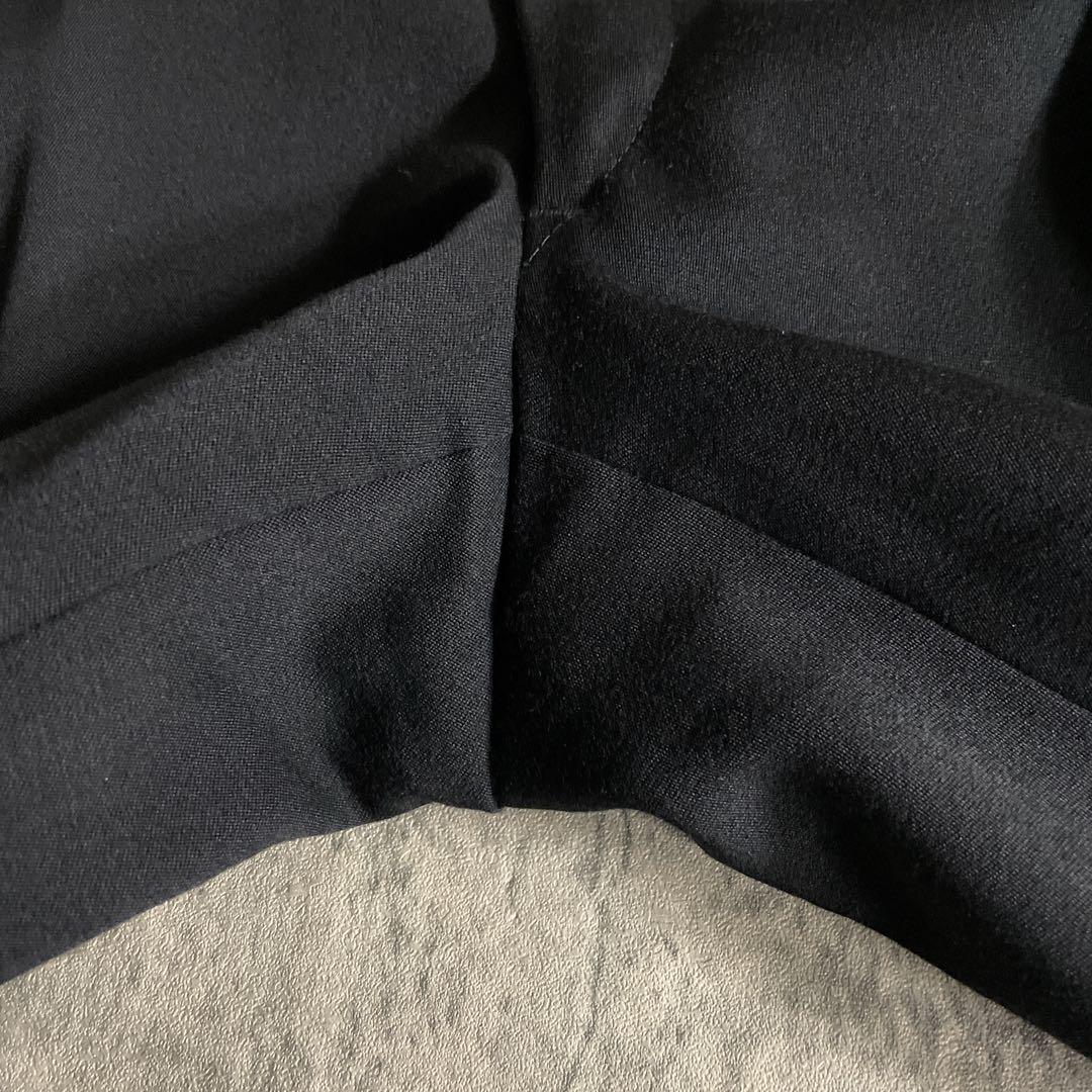 極美品 Apollo特注 極上ブラックウール ダブルスーツ 黒艶